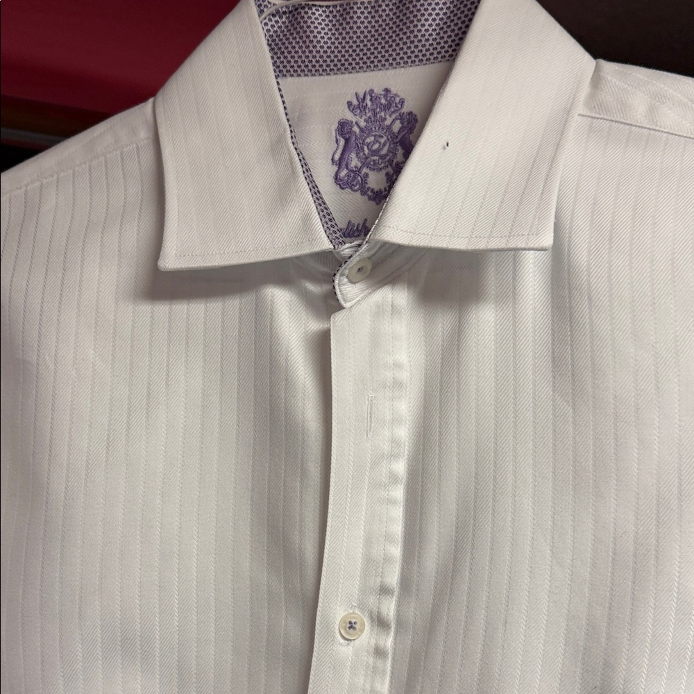 English Laundry White Striped Dress Shirt